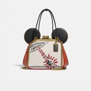 Coach Disney Mickey Mouse X Keith Haring Kisslock Bag Shoulder purse NWT Rare